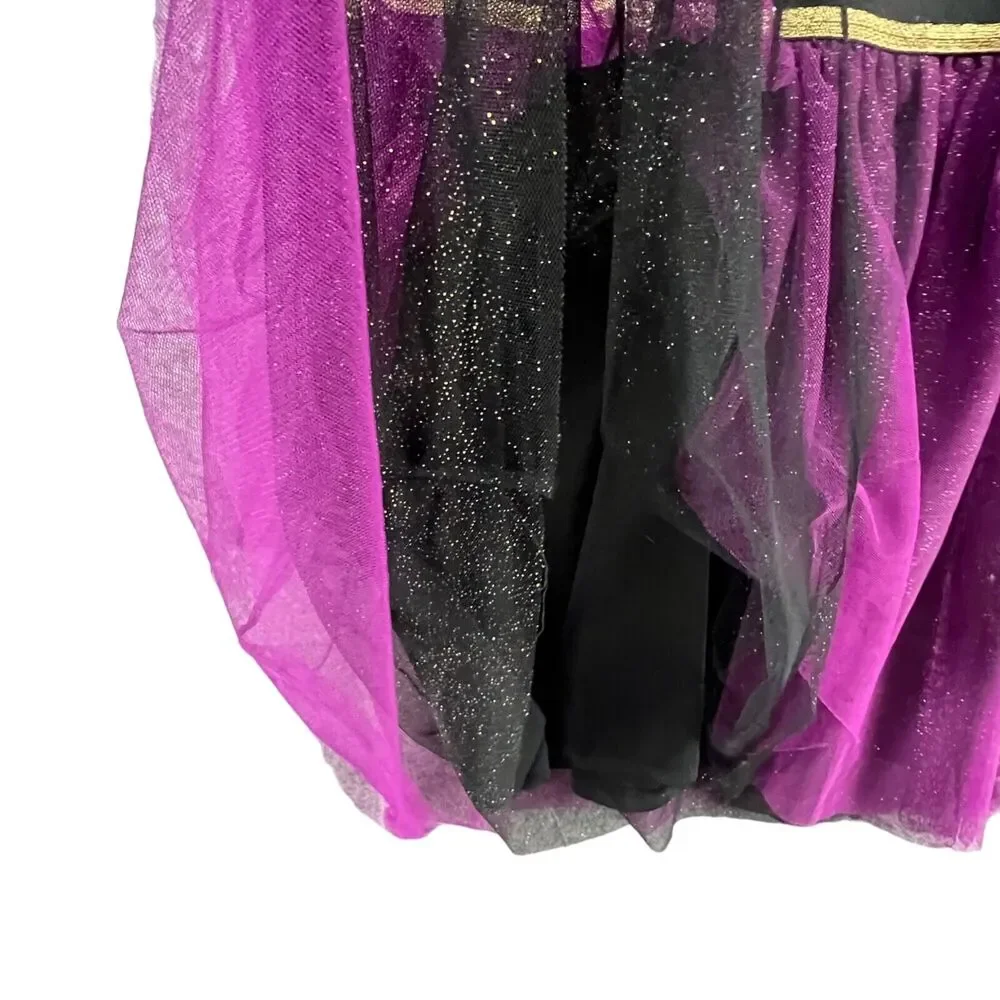 Disney Frozen II Anna Cape Dress Costume L 10-12 Black Purple Halloween Dress Up